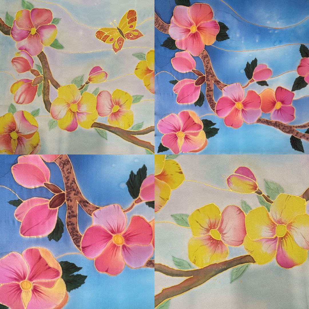 Весенняя роспись на шёлке